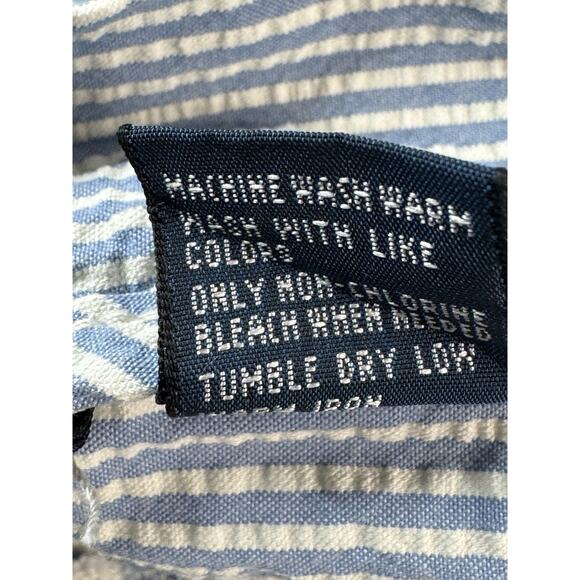 Polo Ralph Lauren Mens Seersucker Shorts 36 Nautical Flag Embroidered Striped - Picture 13 of 16